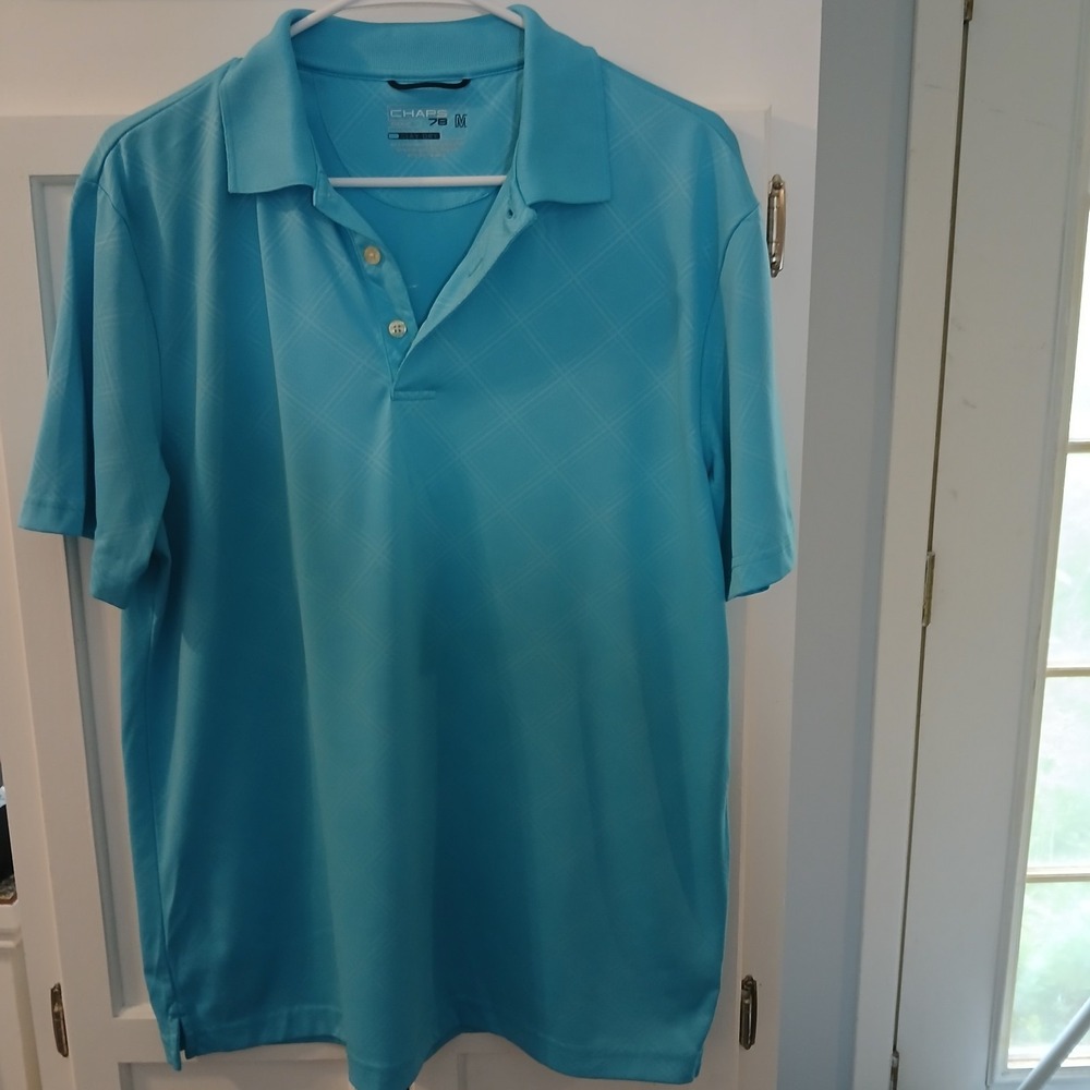 Chaps 78 Golf‎ Polo Shirt Collared Short Sleeve Teal Stay Dry Performance Sz M